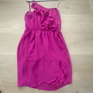 BCBGeneration Pink Ruffle Dress Size XS